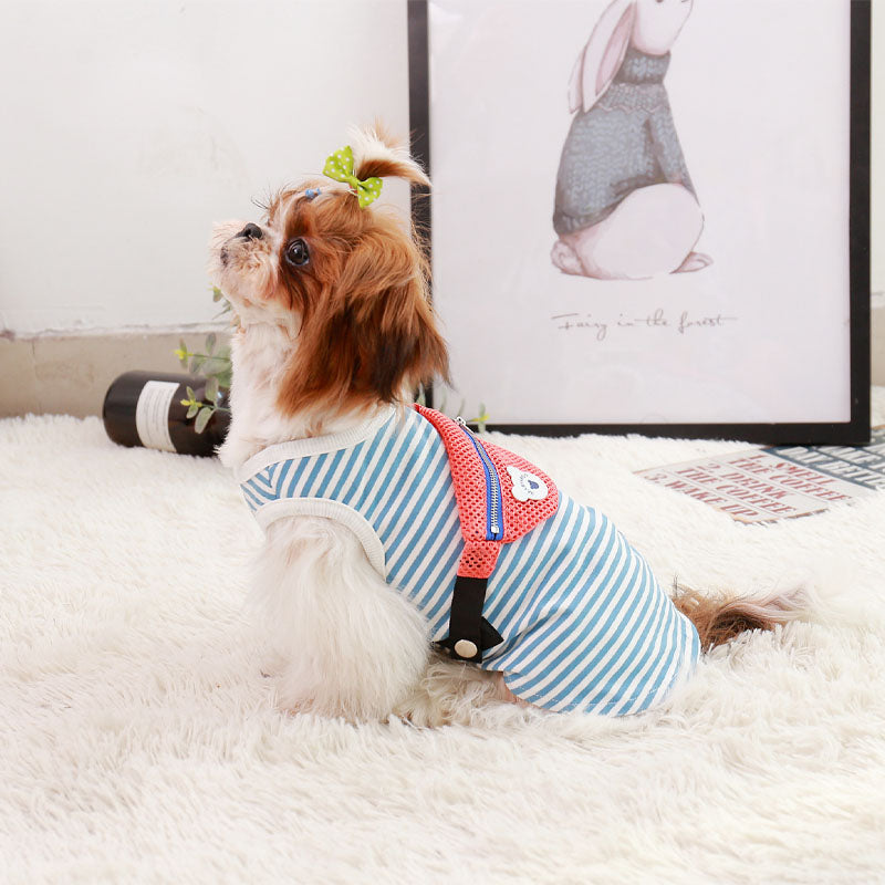 KFX-4615357 Small Pet Dog Backpack Vest - Adjustable Fit for Sizes S-XXXL, Yellow & Blue Options