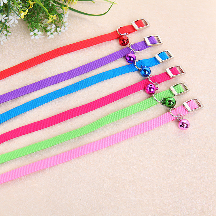 KFX-4617533 Fashionable Elastic Band Collar for Dogs and Cats with Bells, Mixed Color, 34.5*1CM
