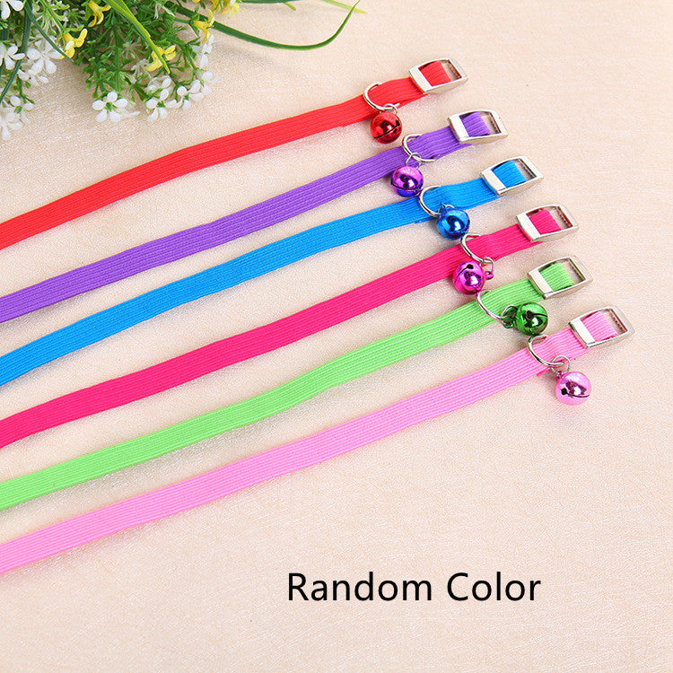 KFX-4617533 Fashionable Elastic Band Collar for Dogs and Cats with Bells, Mixed Color, 34.5*1CM