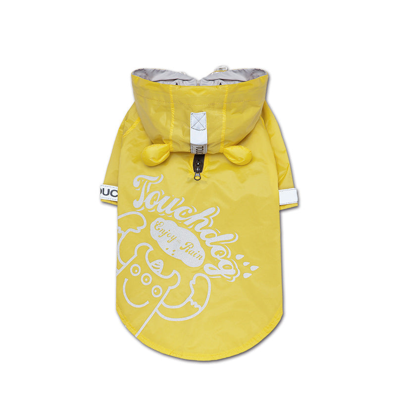 KFX-4617917 Waterproof Nylon Dog Raincoat for All Seasons - Casual Fit, Two Feet Size