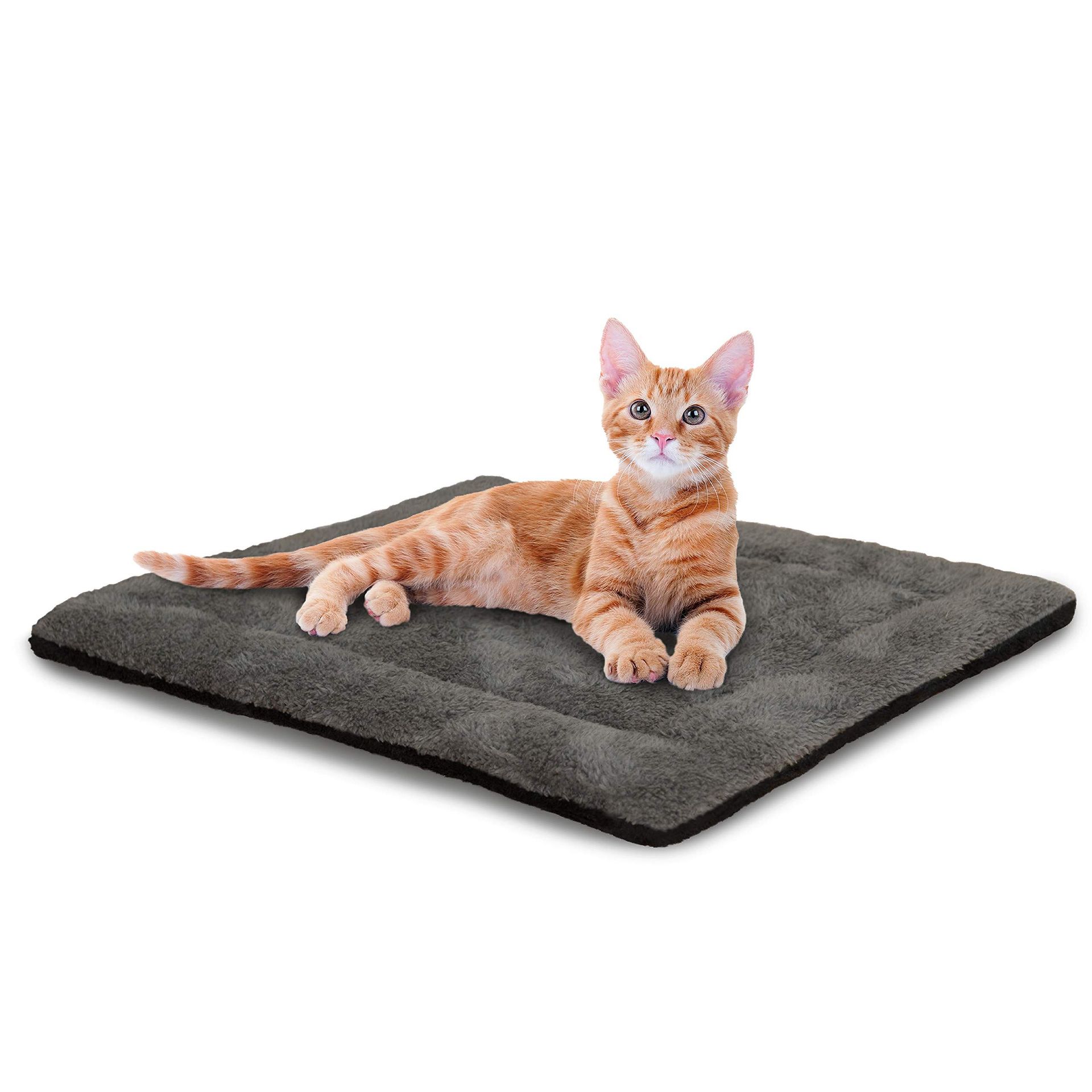 KFX-4619581 Warm Flannel Cat Nest with Automatic Heating - Indoor Pet Insulation Mat - Grey 75x50cm, 90x55cm, 105x70cm