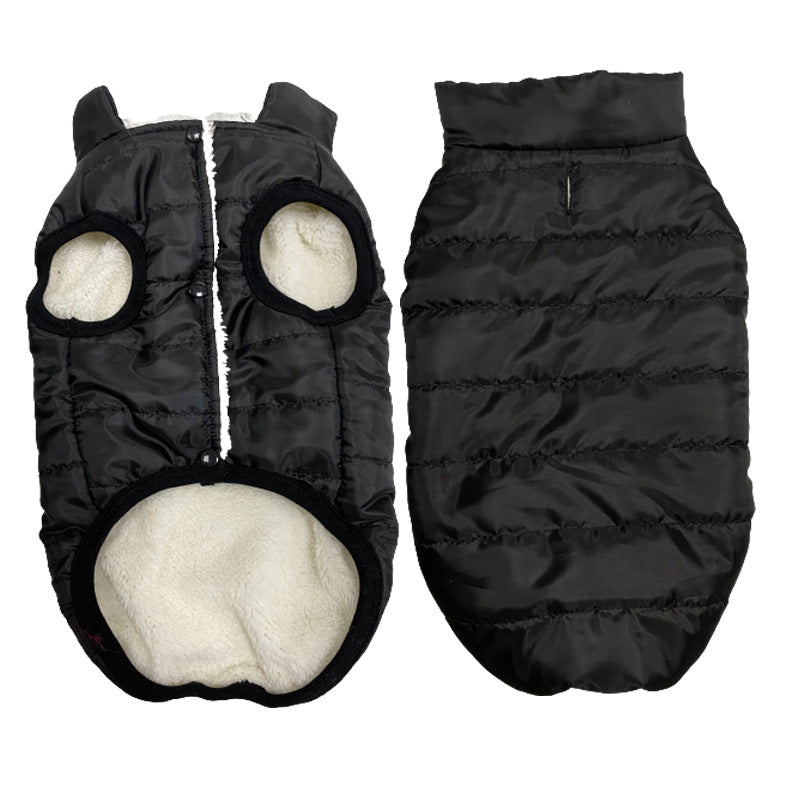 KFX-4619965 Waterproof Windproof Fleece-Lined Dog Vest in Red, Black, Light Blue, and Plaid - Sizes S to XXL