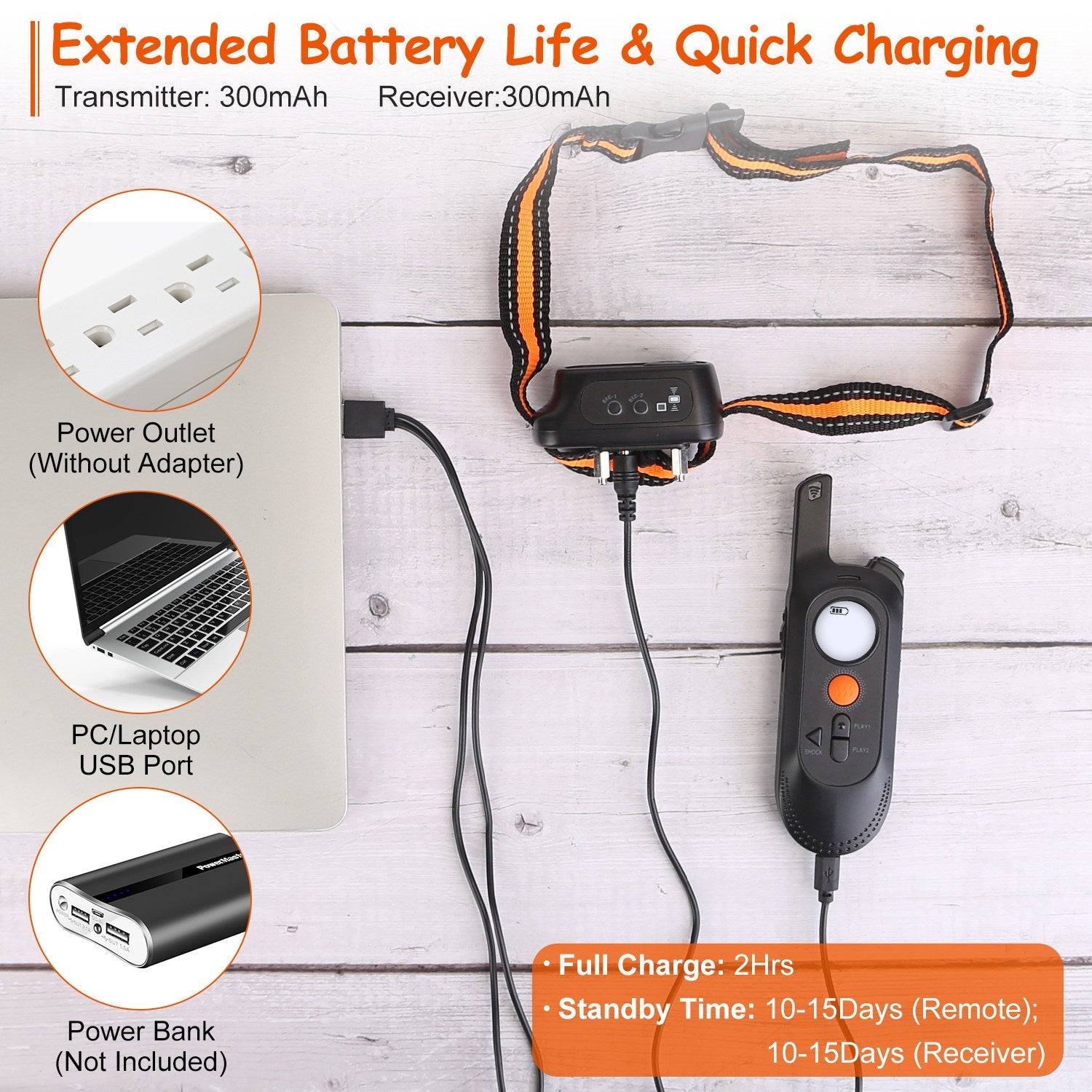 KFX-4620989 Rechargeable Dog Training Collar with 3 Training Modes, IP65 Waterproof, 984FT Range, Safety Lock, and Adjustable Correction Levels