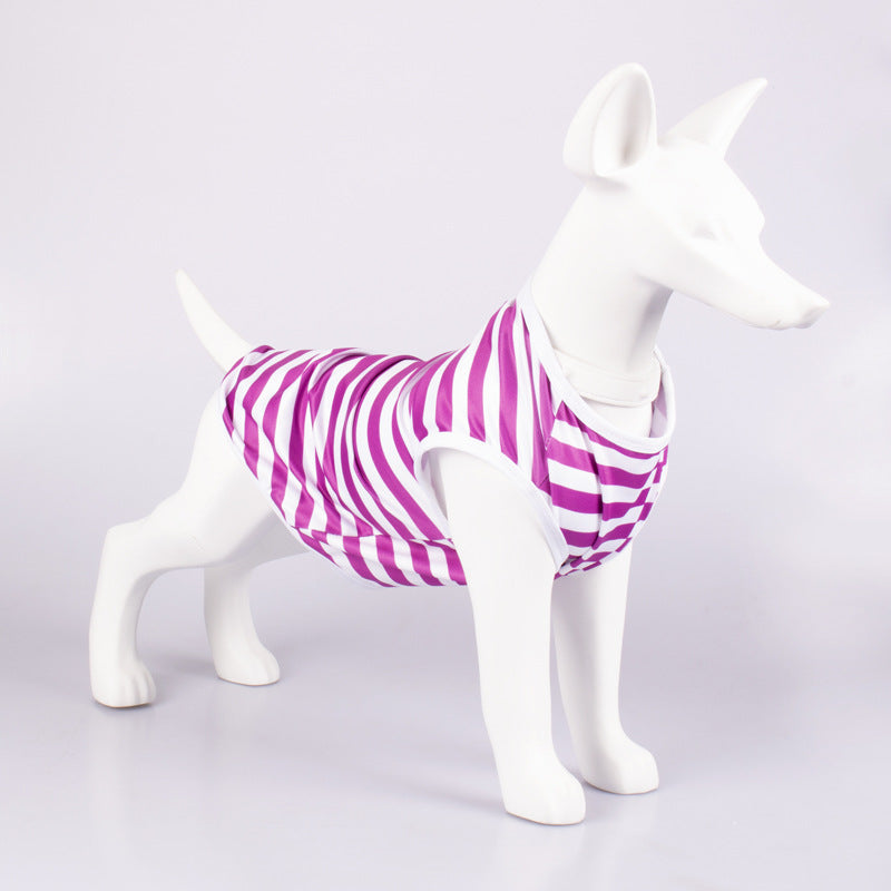 KFX-4621117 Comfortable and Breathable Striped Dog Vest in Various Colors and Sizes