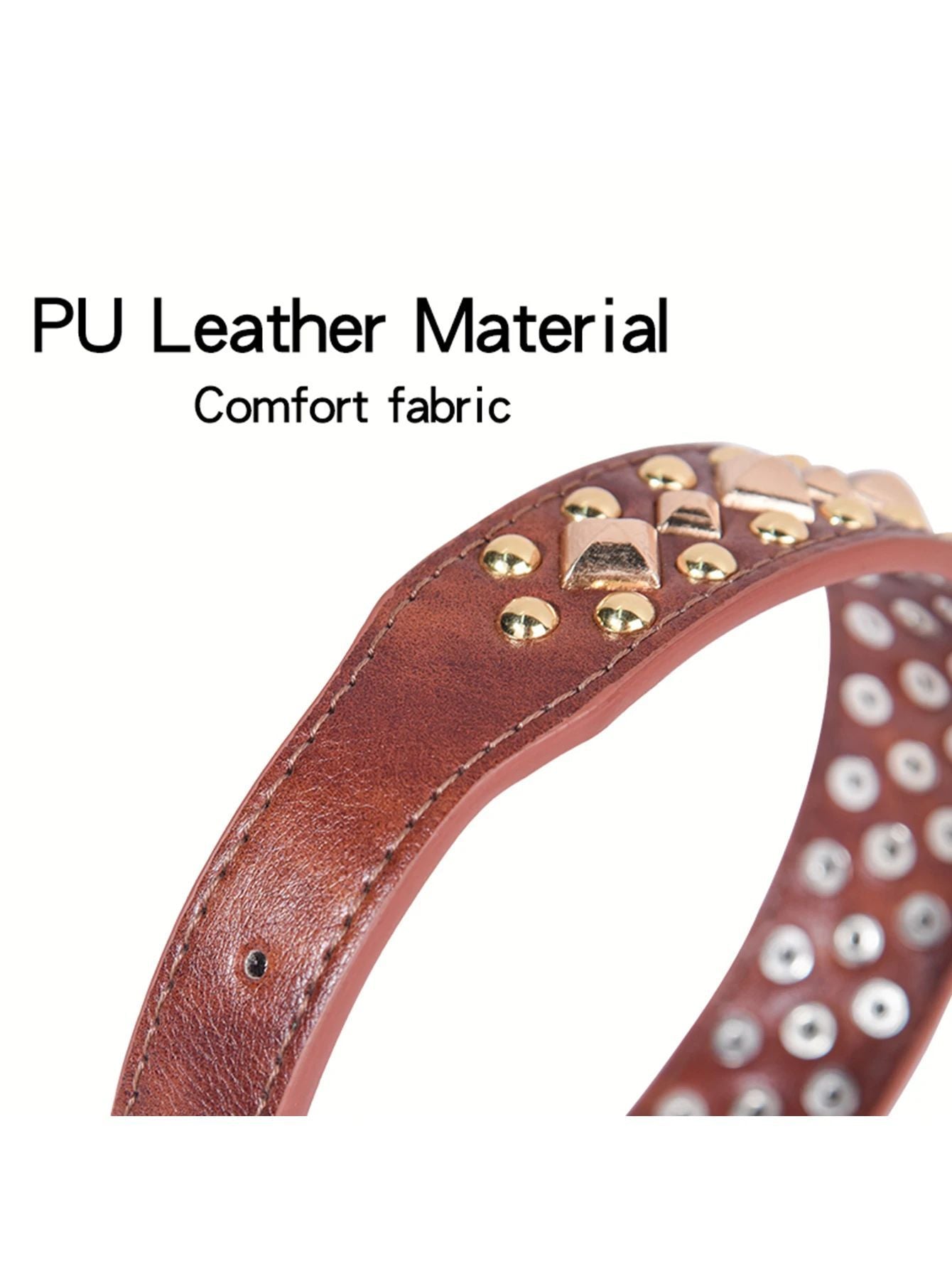KFX-4623293 Stylish Rivet Leather Dog Collar for Small to Large Breeds
