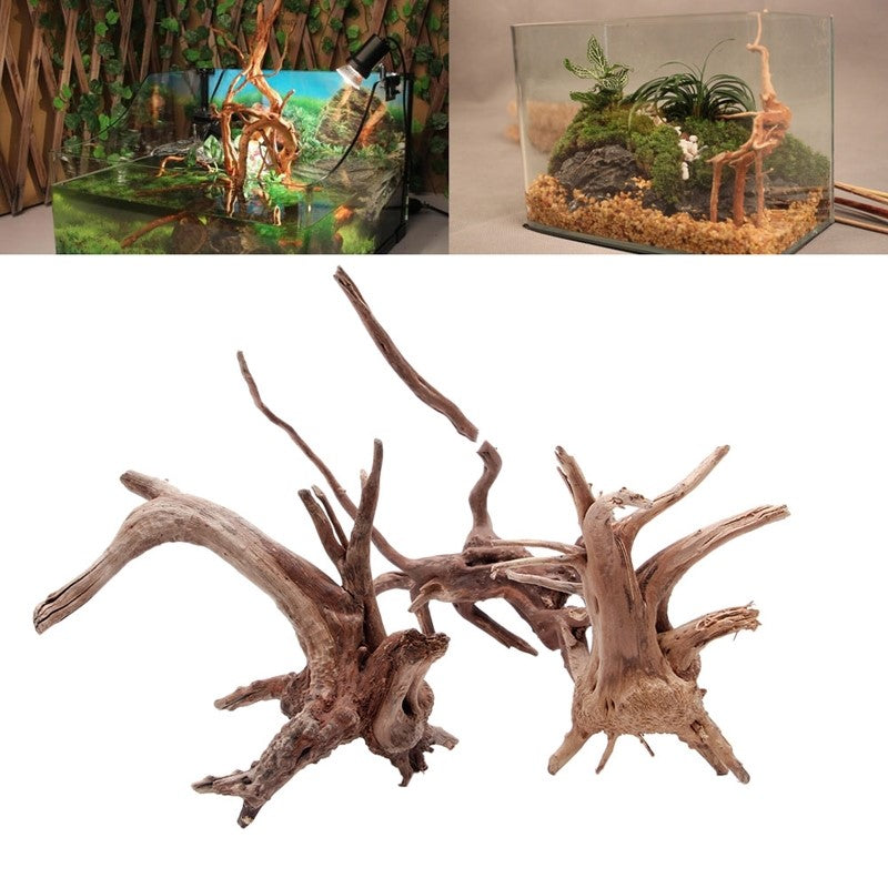 KFX-4624573 Sunken Tree Root Aquarium Decoration - Natural Wood Landscape Ornament for Fish Tanks