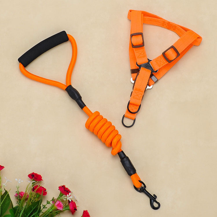 KFX-4625085 Foam Handle Chest Strap and Traction Rope Set for Dogs - Multi-Color Options Available