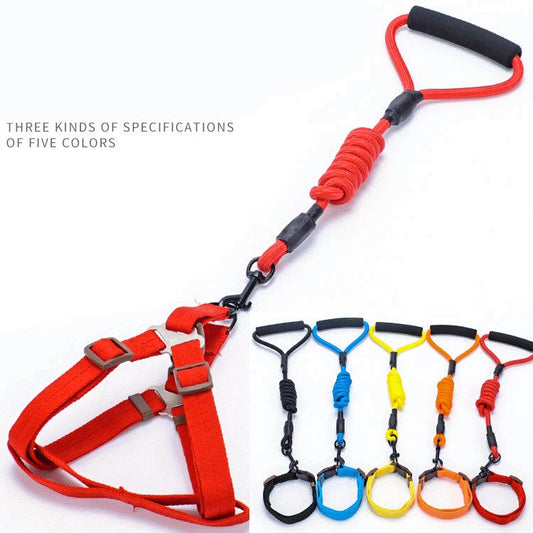 KFX-4625085 Foam Handle Chest Strap and Traction Rope Set for Dogs - Multi-Color Options Available