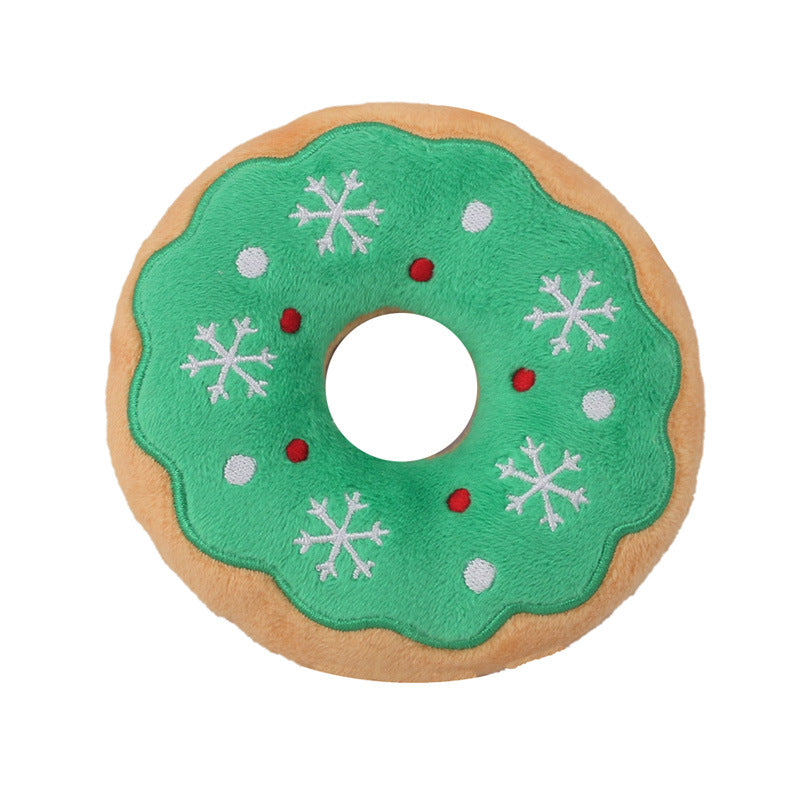 KFX-4626109 Plush Sound Toy for Dogs and Cats – Christmas Series in Santa Claus, Elk, and Gingerbread Man Designs
