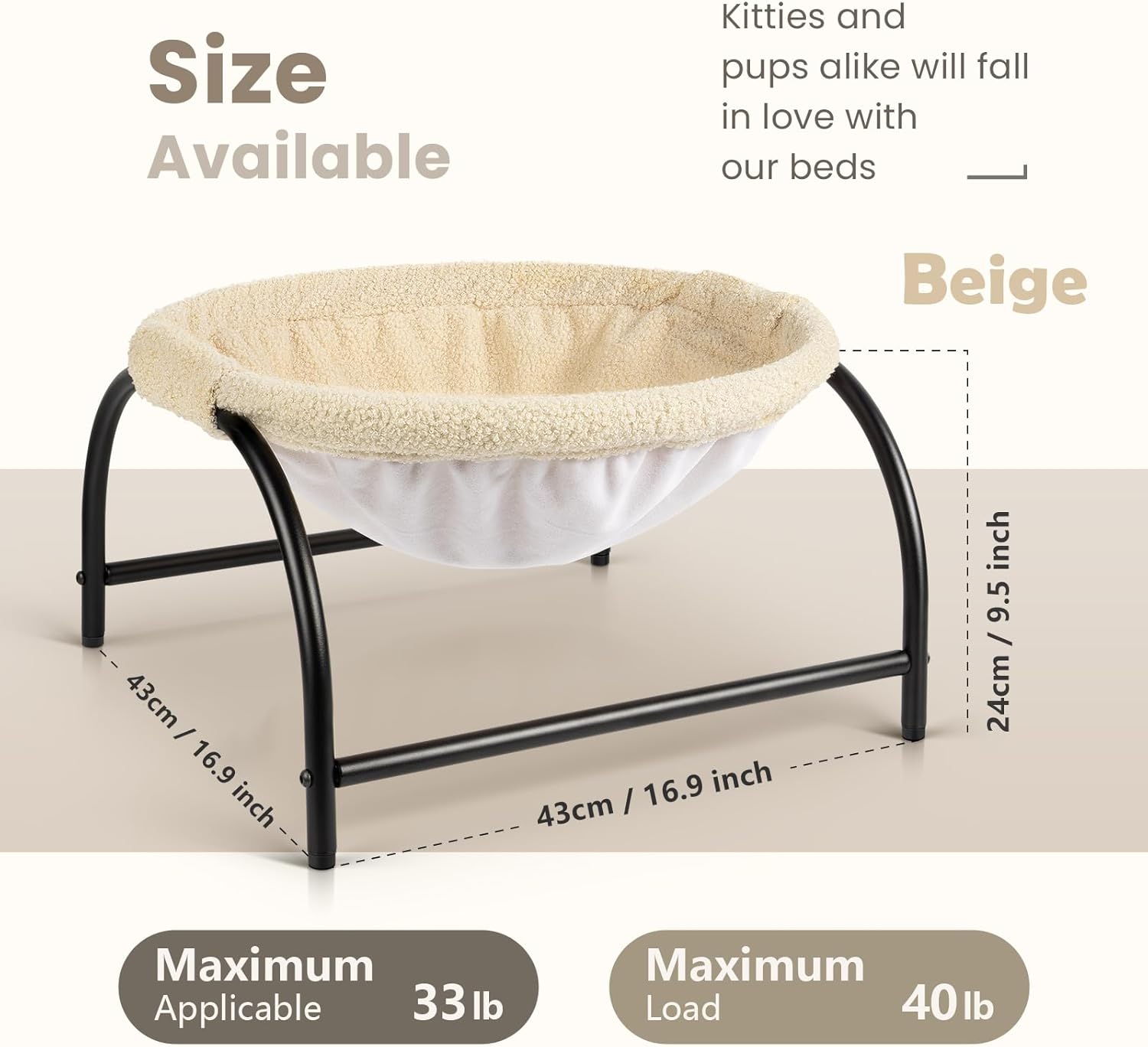 KFX-4628541 Detachable Breathable Pet Hammock Bed for Cats and Dogs – Easy Assembly for Indoor and Outdoor Use