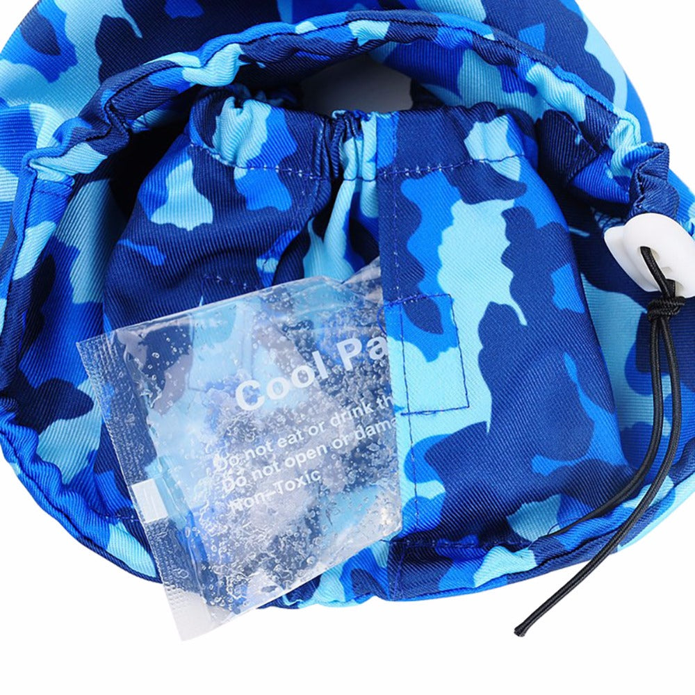 KFX-4628669 Pet Cooling Scarf with Ice Pack - Camouflage Design for Dogs and Cats, Adjustable Neck Size 35-70CM
