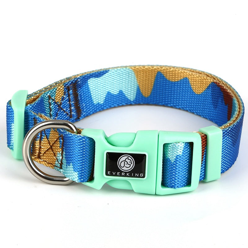 KFX-4630845 Adjustable Nylon Dog Collar and Leash Set with Harness Vest for Small to Large Dogs