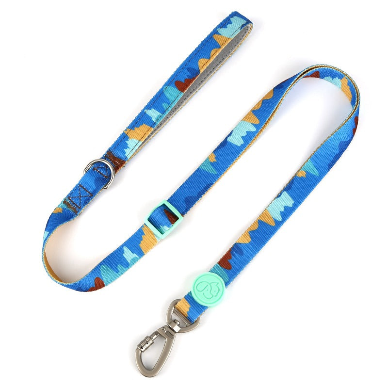 KFX-4630845 Adjustable Nylon Dog Collar and Leash Set with Harness Vest for Small to Large Dogs
