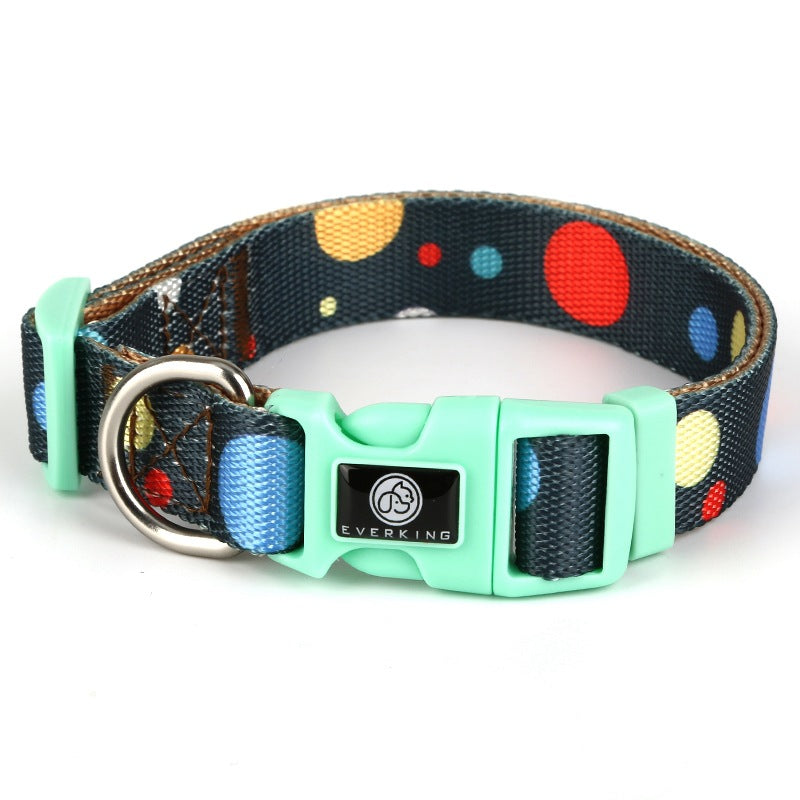 KFX-4630845 Adjustable Nylon Dog Collar and Leash Set with Harness Vest for Small to Large Dogs
