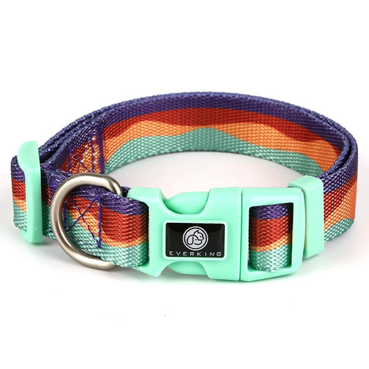 KFX-4630845 Adjustable Nylon Dog Collar and Leash Set with Harness Vest for Small to Large Dogs