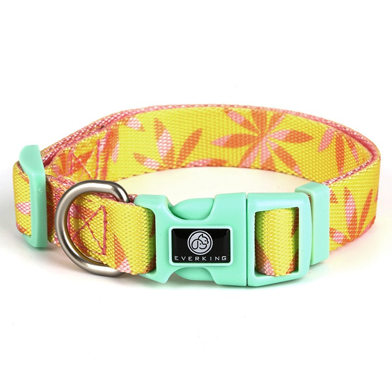 KFX-4630845 Adjustable Nylon Dog Collar and Leash Set with Harness Vest for Small to Large Dogs