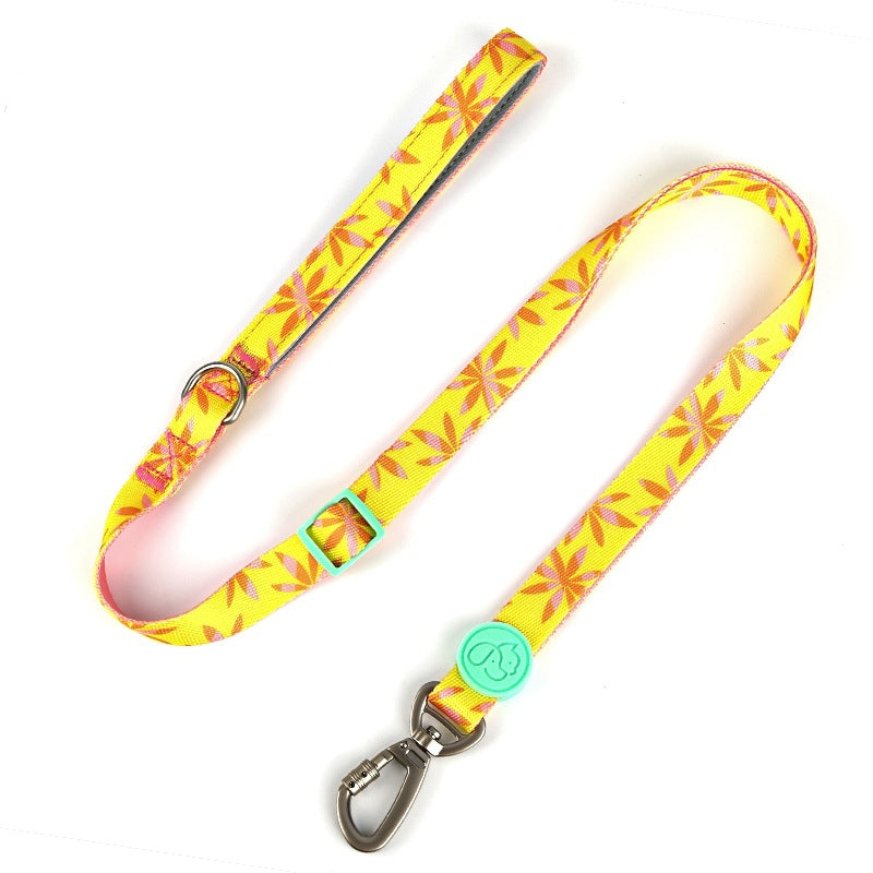 KFX-4630845 Adjustable Nylon Dog Collar and Leash Set with Harness Vest for Small to Large Dogs