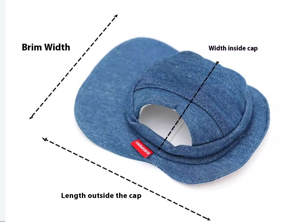KFX-4631613 Pet Denim Cowboy Hat for Sun Protection - Available in Sizes S, M, L