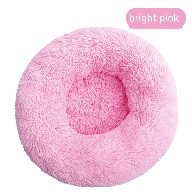 KFX-4636861 Plush Round Washable Dog Kennel for Comfort & Convenience, Multiple Sizes Available