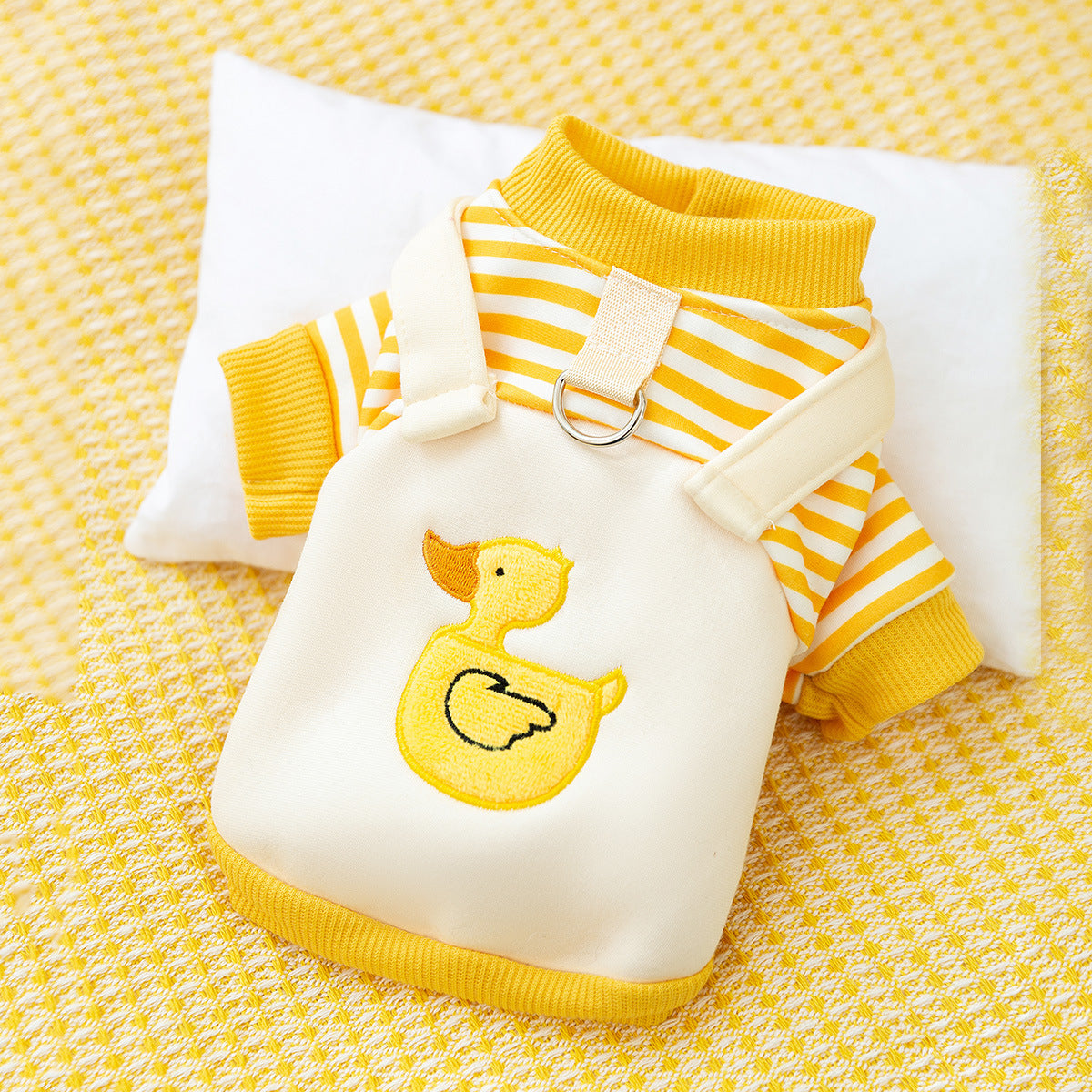 KFX-4637373 Cozy Cartoon Dog Pattern Sweater for Autumn – Yellow & White, Sizes XS-XXL