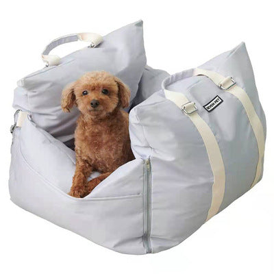 KFX-4639037 Waterproof Dog and Cat Nest with Soft Fabric - Pink and Gray - 53x47x44cm