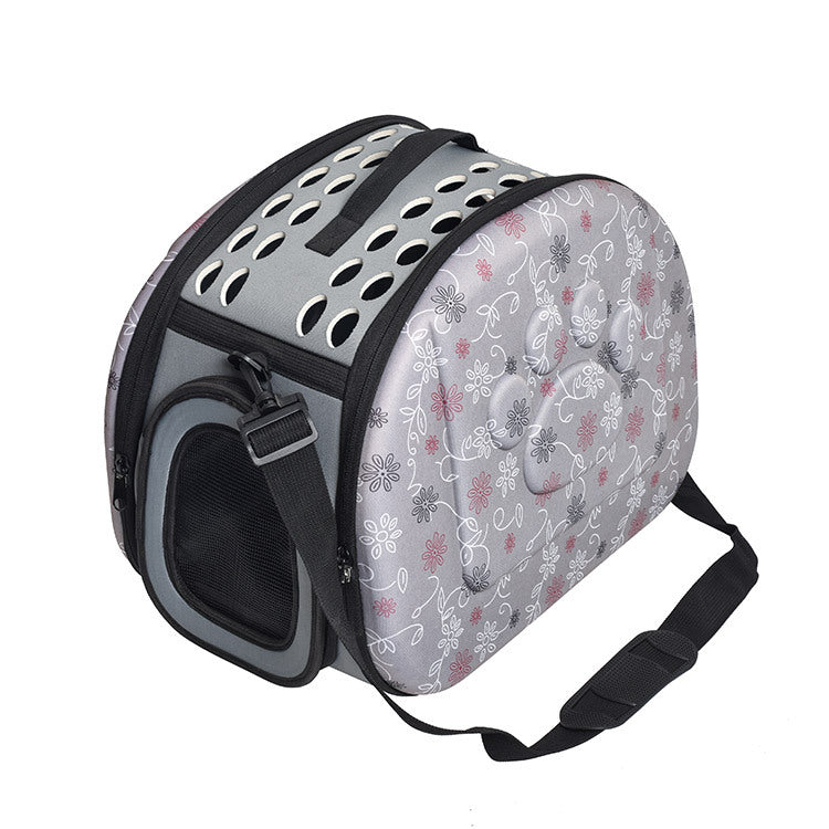 KFX-4640445 Folding Straddle Bag for Pets - Breathable Large Dog Cage Backpack in Pink, Gray, and Yellow, Available in Small and Large Sizes