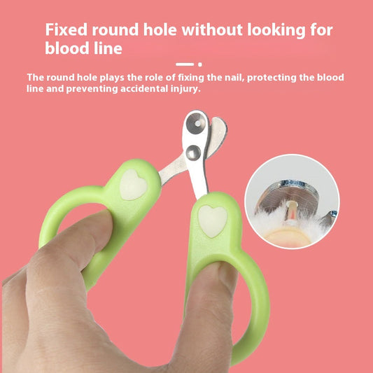 KFX-4640573 Cat Nail Scissors with Anti-Shear Design and Comfortable Grip - Green & Yellow