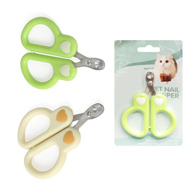KFX-4640573 Cat Nail Scissors with Anti-Shear Design and Comfortable Grip - Green & Yellow