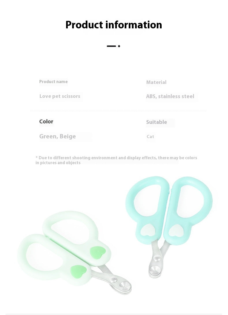 KFX-4640573 Cat Nail Scissors with Anti-Shear Design and Comfortable Grip - Green & Yellow