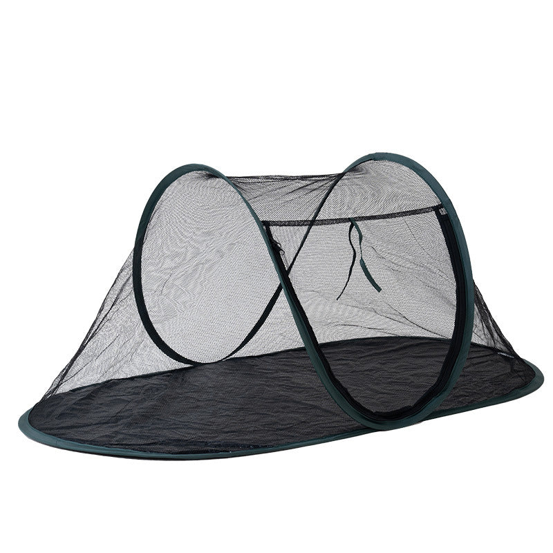 KFX-4640829 Tent Pet Bed for Dogs and Cats - Portable Travel Nest in Black, Green, and Orange Cloth