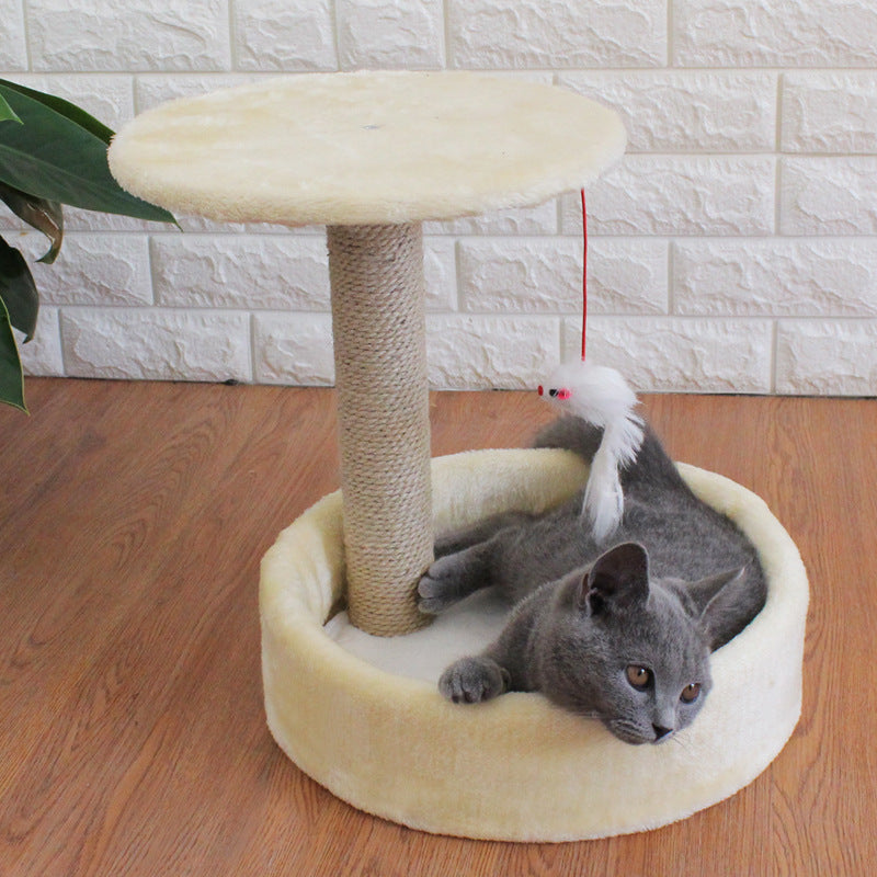 KFX-4640957 Compact Four-Season Cat House with Sisal Toy and Jumping Platform, Ideal for Cats up to 6kg