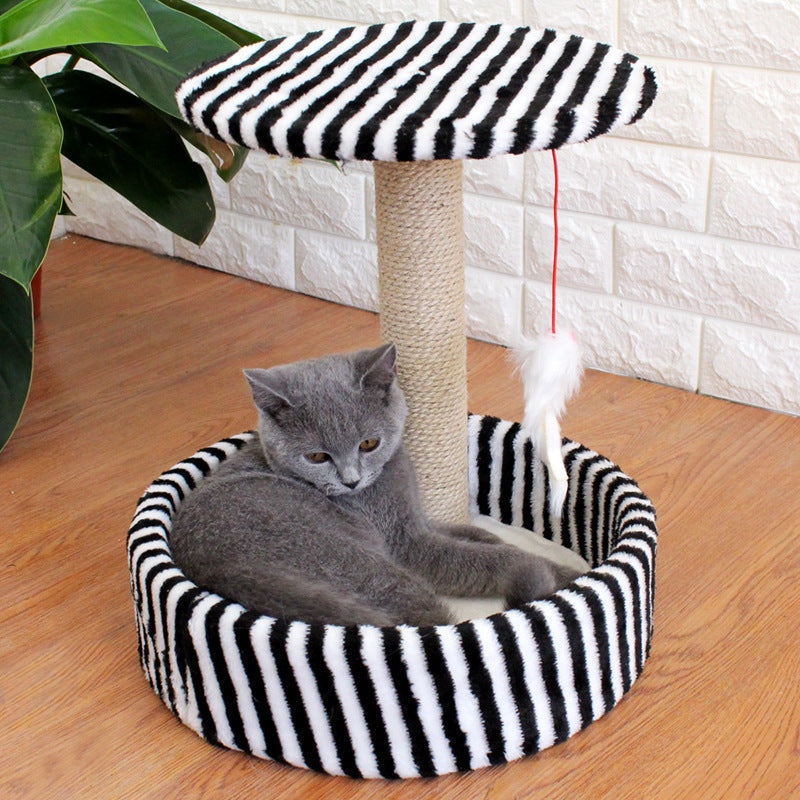KFX-4640957 Compact Four-Season Cat House with Sisal Toy and Jumping Platform, Ideal for Cats up to 6kg
