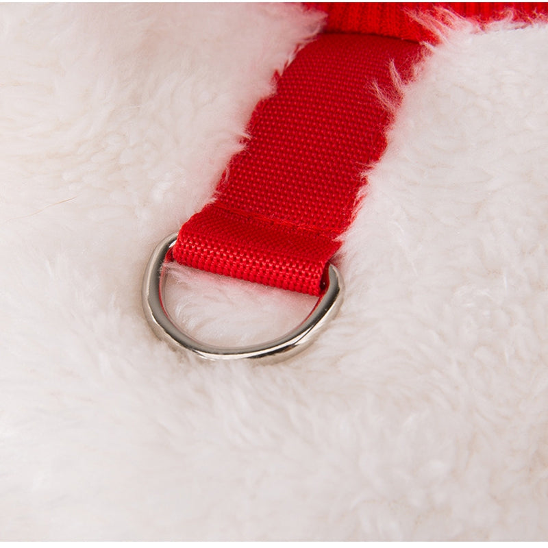 KFX-4641341 Adorable Plush Bear Dog Coat with Leash Ring for Small Dogs