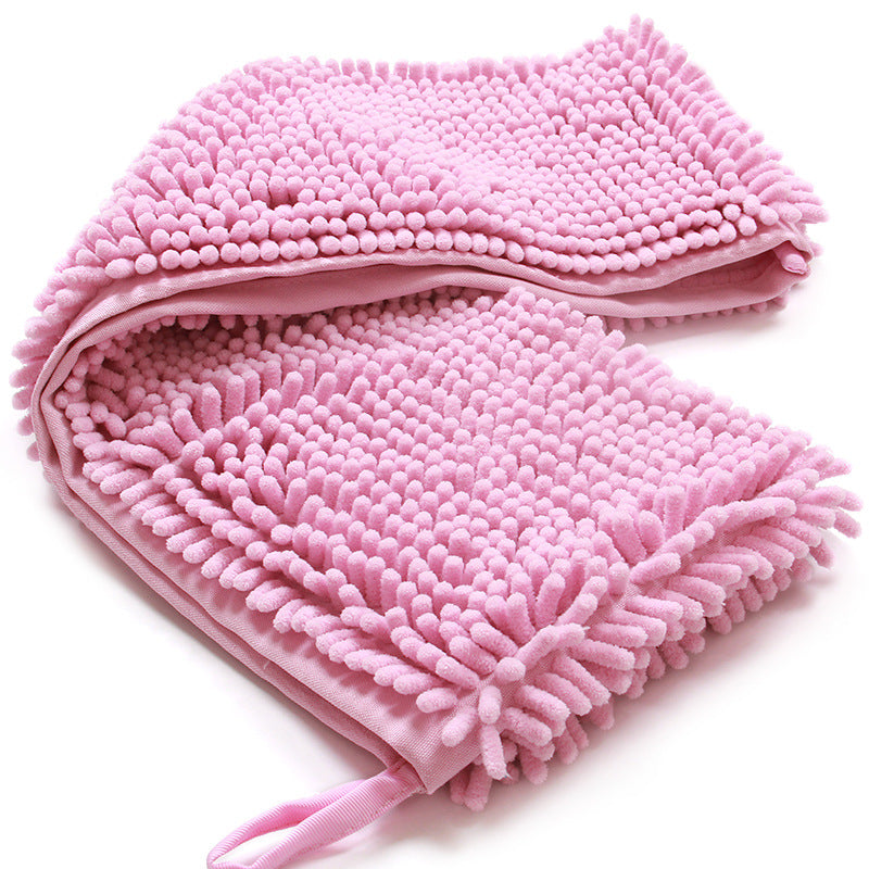 KFX-4642237 Ultra Absorbent Chenille Pet Towel for Dogs and Cats - Available in Blue, Pink, and Purple