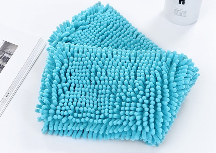 KFX-4642237 Ultra Absorbent Chenille Pet Towel for Dogs and Cats - Available in Blue, Pink, and Purple