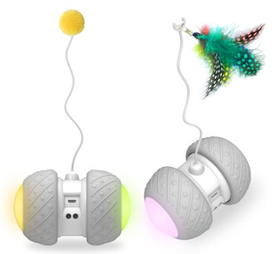 KFX-4643389 Rechargeable Automatic Cat Toy with LED Lights and Independent Dual-Motor Drive