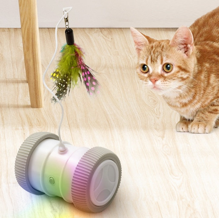 KFX-4643389 Rechargeable Automatic Cat Toy with LED Lights and Independent Dual-Motor Drive