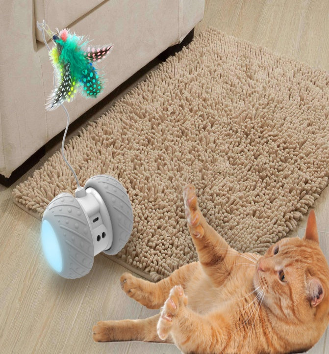 KFX-4643389 Rechargeable Automatic Cat Toy with LED Lights and Independent Dual-Motor Drive