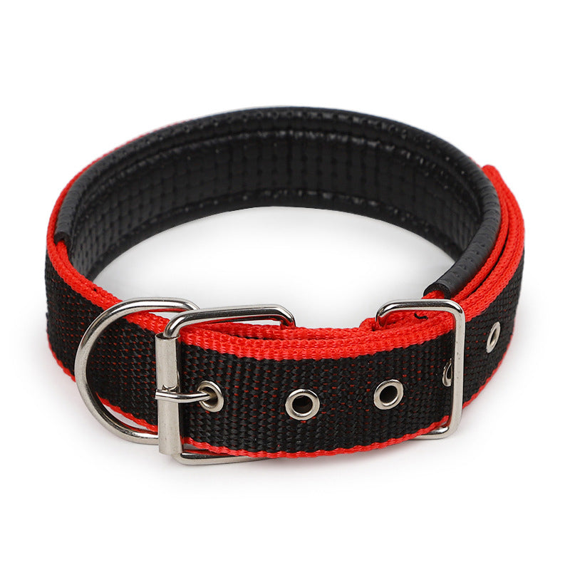 KFX-4644541 Nylon Dog Collars in Blue, Black, Red, and Green for Small to Large Breeds