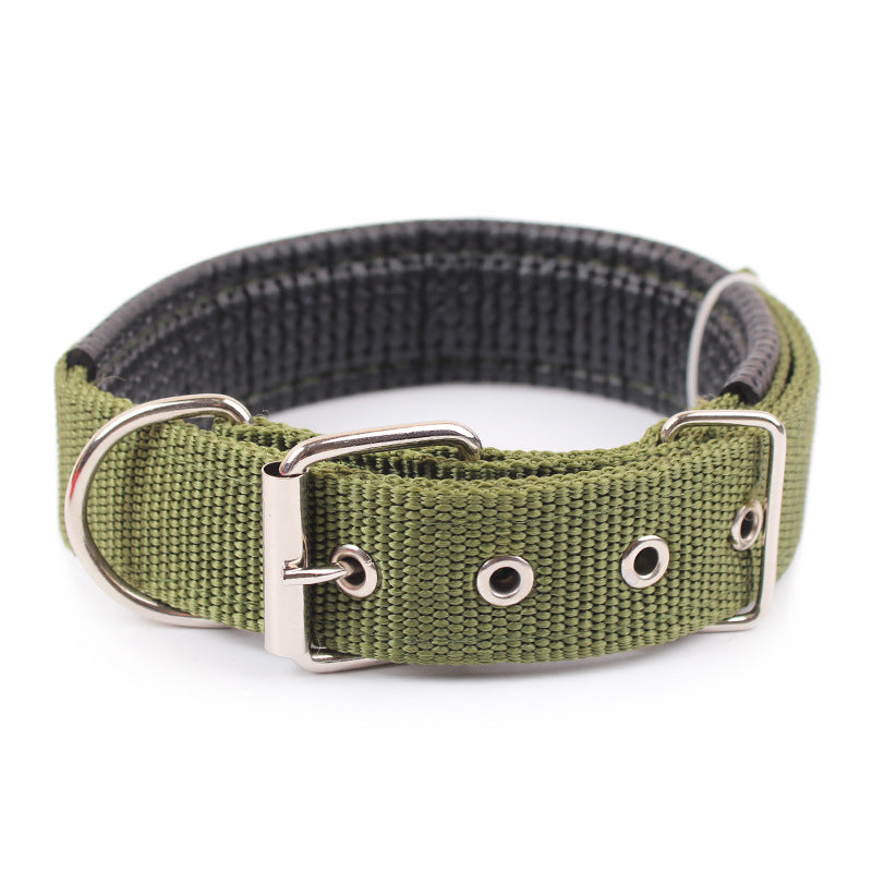 KFX-4644541 Nylon Dog Collars in Blue, Black, Red, and Green for Small to Large Breeds