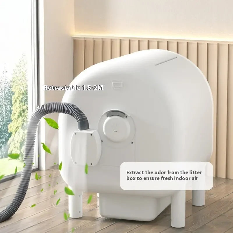 KFX-464595 Automatic Self-Cleaning Cat Litter Box with Wi-Fi Remote Control and Eco-Friendly Design