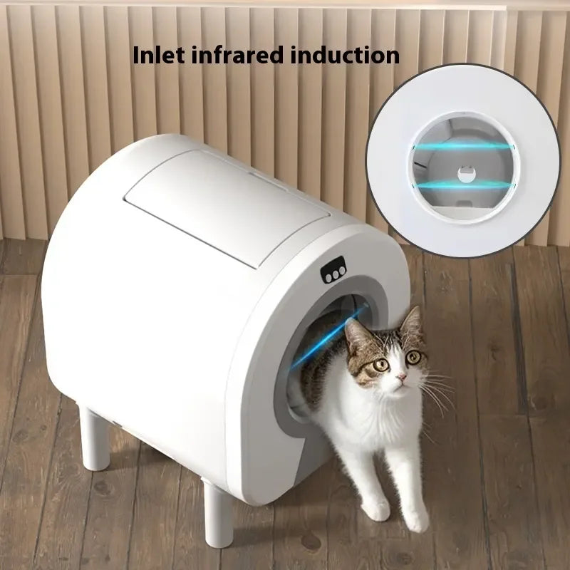 KFX-464595 Automatic Self-Cleaning Cat Litter Box with Wi-Fi Remote Control and Eco-Friendly Design