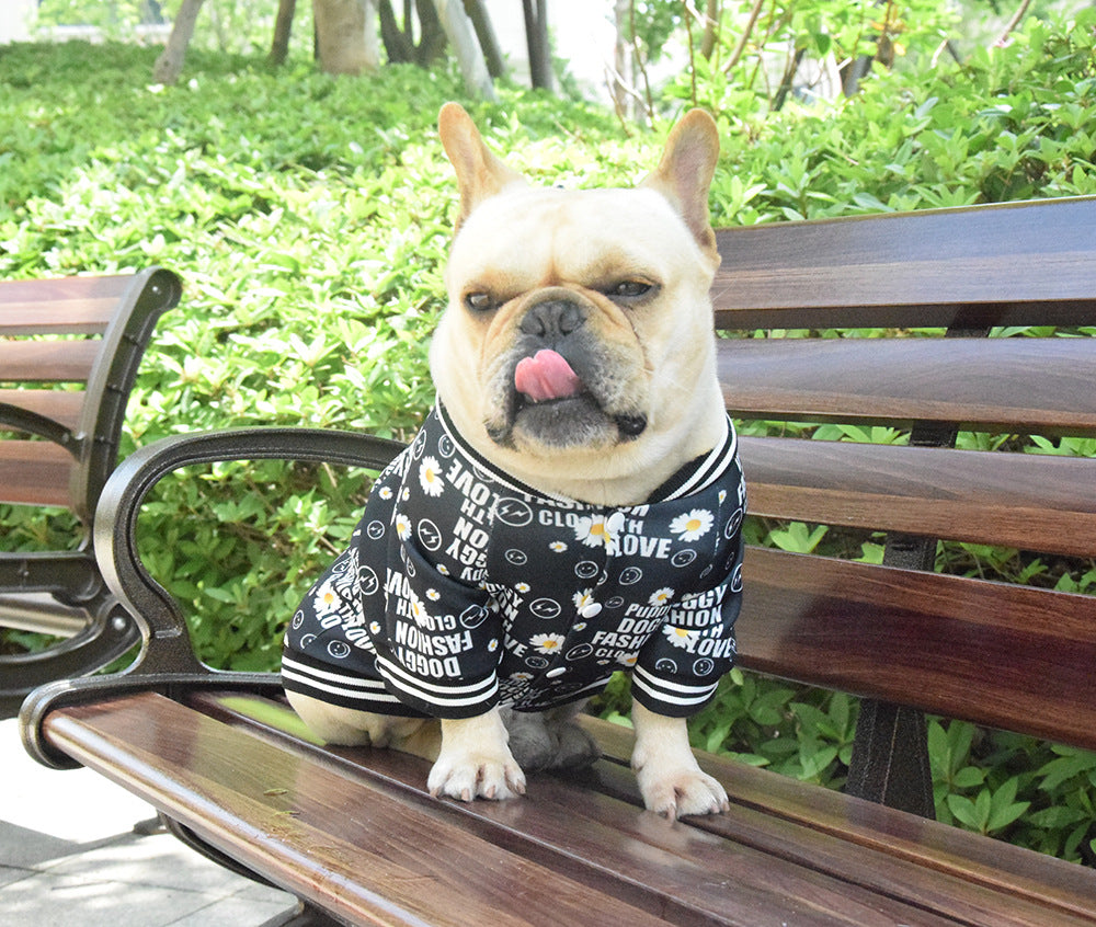 KFX-4648893 Casual Black Acrylic T-Shirt for Dogs in Various Sizes