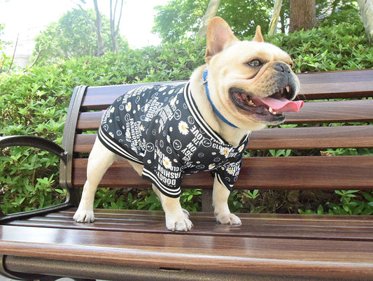 KFX-4648893 Casual Black Acrylic T-Shirt for Dogs in Various Sizes