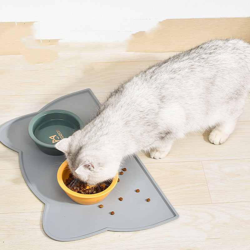 KFX-4654269 Silicone Pet Mat for Cats and Dogs - Anti-Skid Design with Lock Edge, Available in Multiple Colors