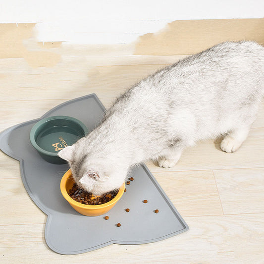 KFX-4654269 Silicone Pet Mat for Cats and Dogs - Anti-Skid Design with Lock Edge, Available in Multiple Colors