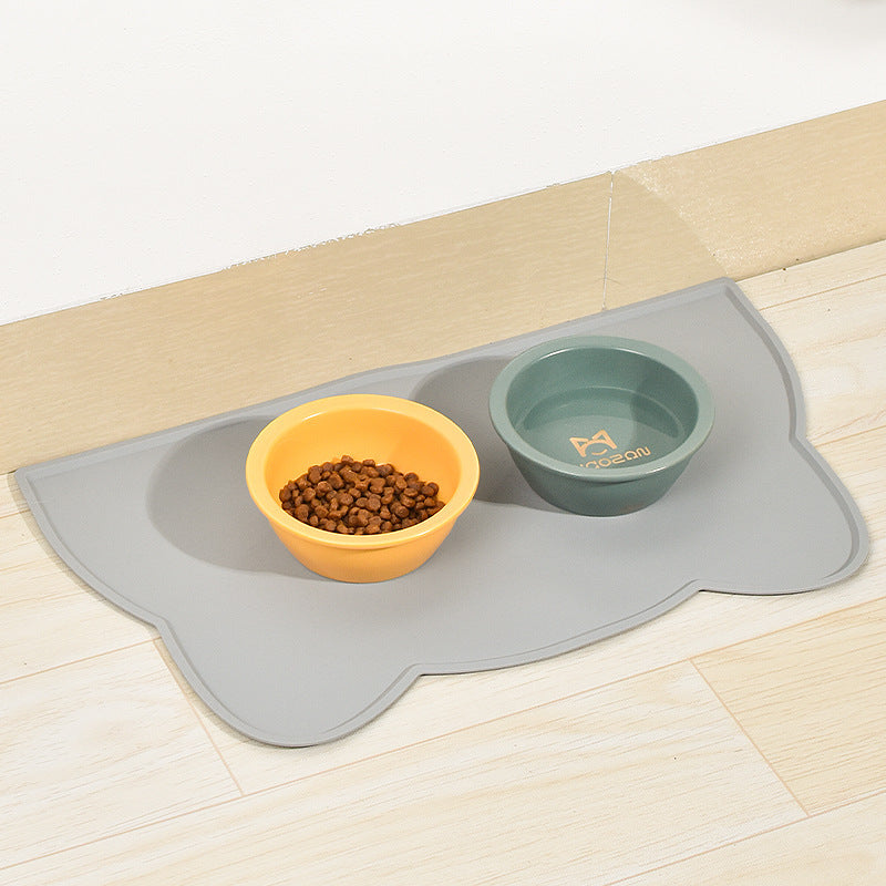 KFX-4654269 Silicone Pet Mat for Cats and Dogs - Anti-Skid Design with Lock Edge, Available in Multiple Colors