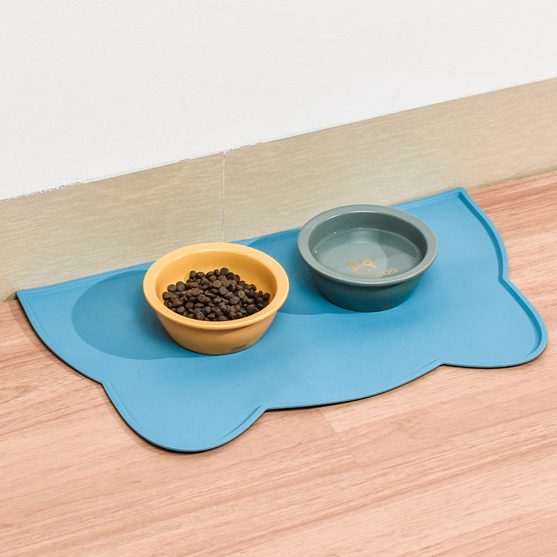 KFX-4654269 Silicone Pet Mat for Cats and Dogs - Anti-Skid Design with Lock Edge, Available in Multiple Colors