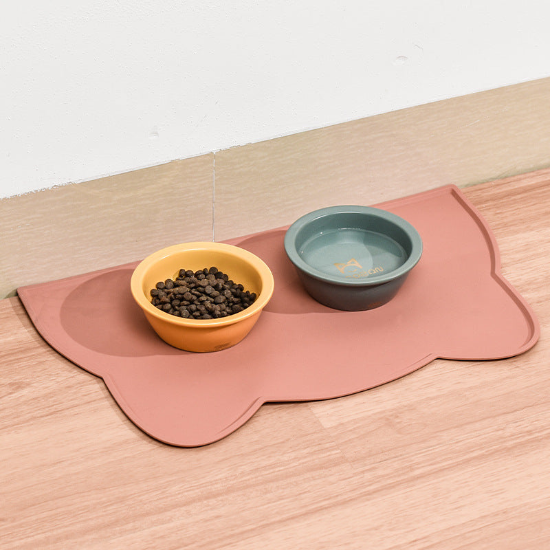 KFX-4654269 Silicone Pet Mat for Cats and Dogs - Anti-Skid Design with Lock Edge, Available in Multiple Colors