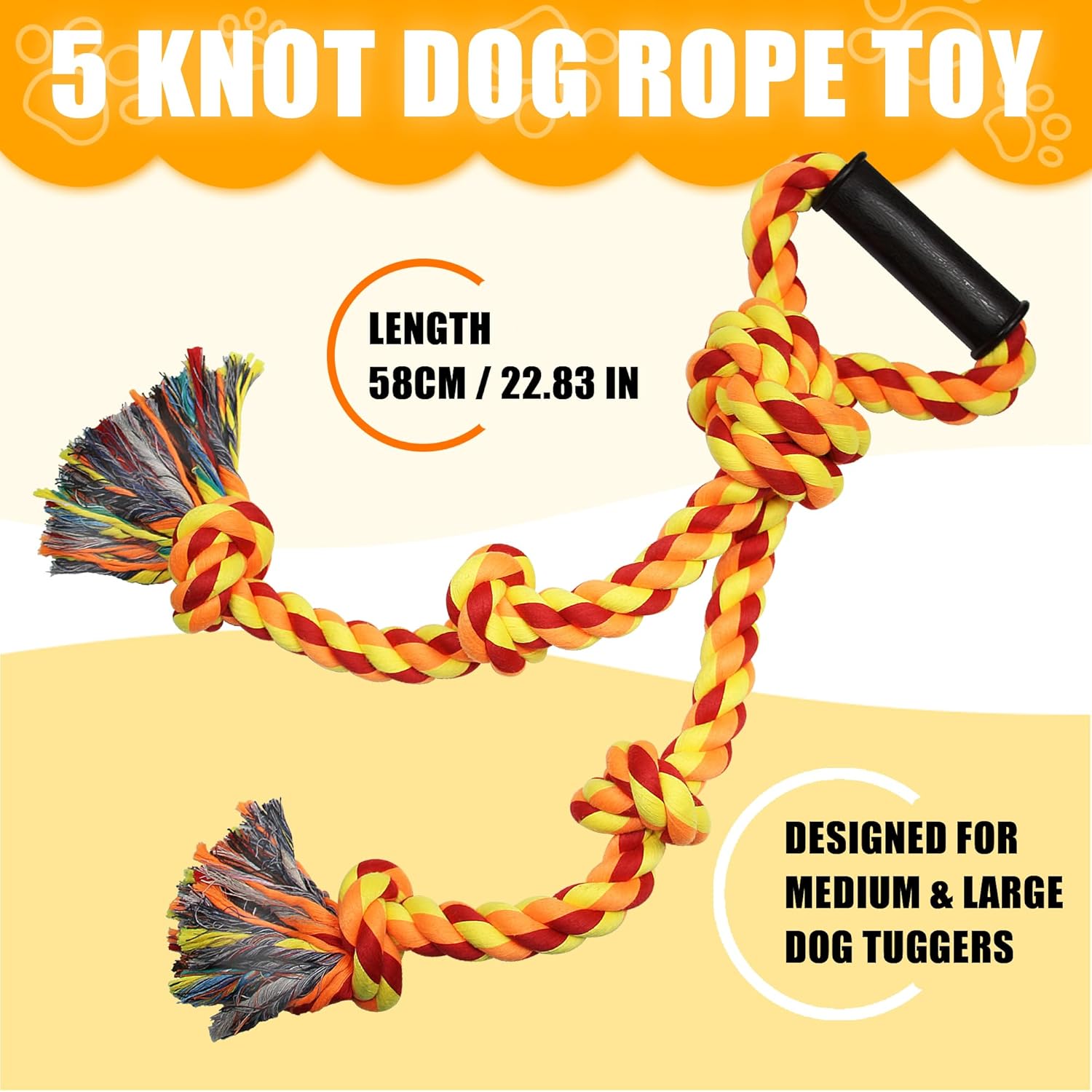 KFX-4655549 Durable Dog Rope Toy for Tug of War, Ideal for Aggressive Chewers and Dental Care, Perfect for Large and Medium Breeds